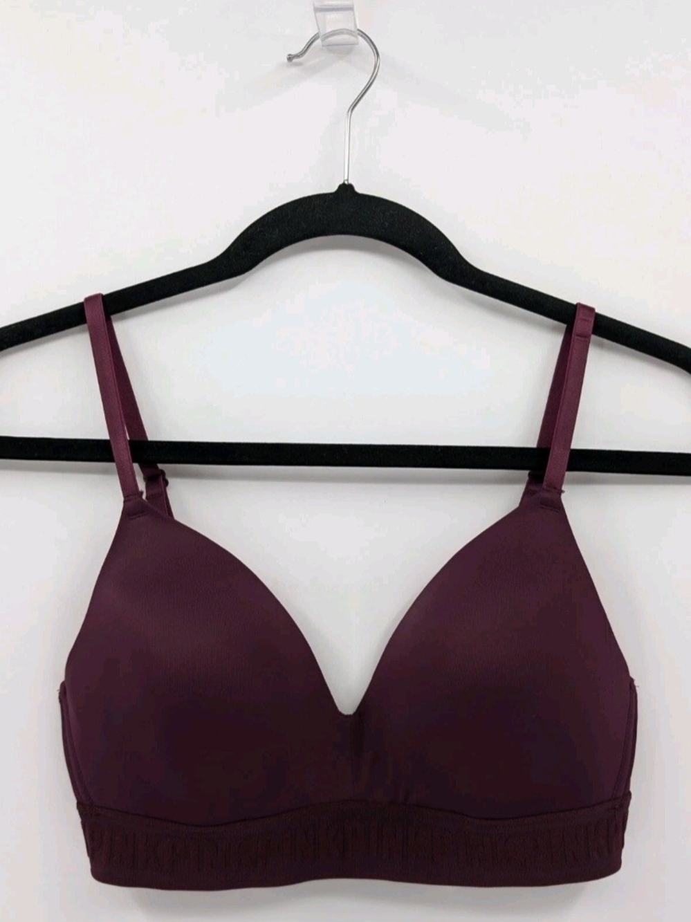 Victoria's Secret PINK  Wireless Plunge Bra in Plum Size Medium